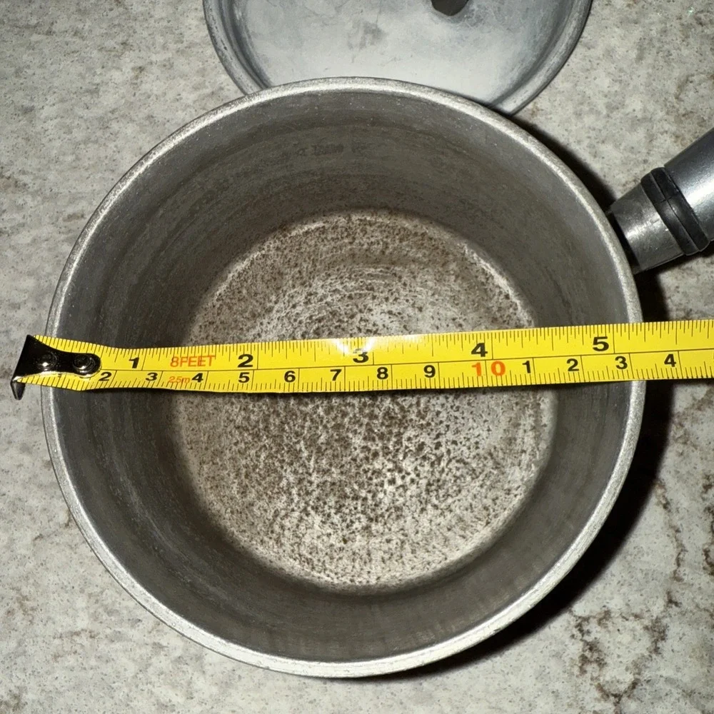 Vintage WEAR-EVER Aluminum Tacuco No. 701  Pot Sauce Pan Lid Long Wood Handle